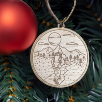 Wooden Christmas Bauble Lake District